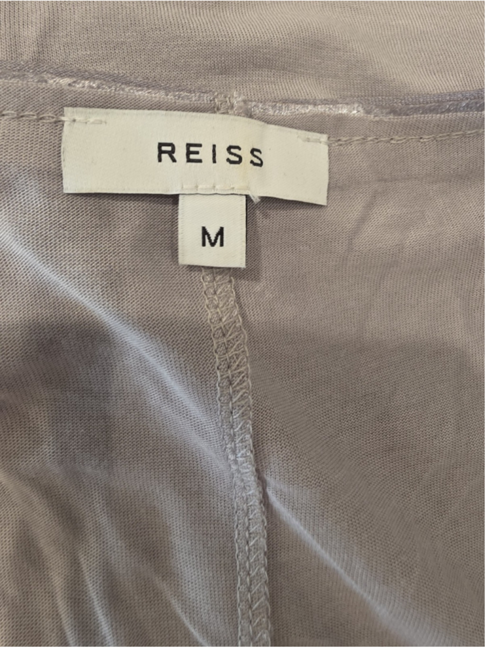Reiss Metallic Silver Sleeveless Tank Top Sz M Shimmer Scoop Neck Quiet Luxury - Picture 9 of 10